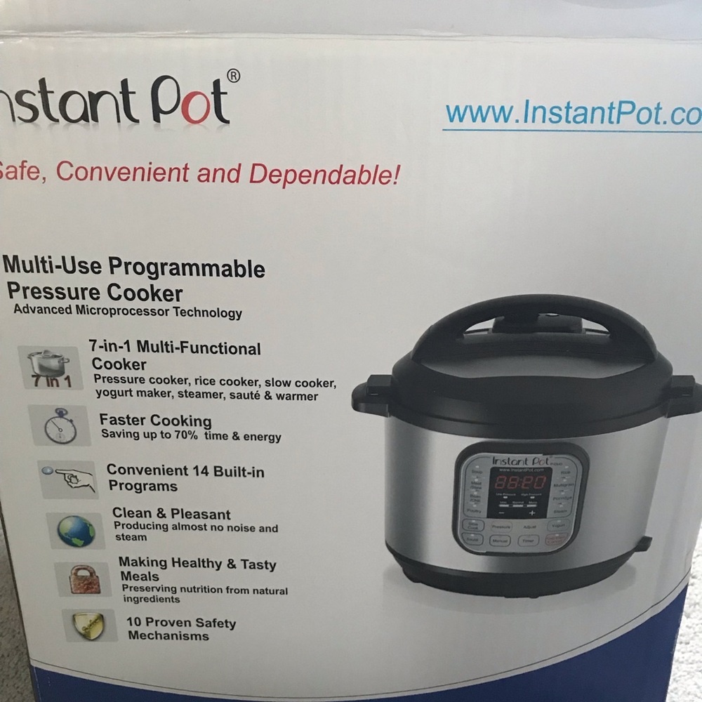 Instant Pot 6 Qt 7-in 1 cooker.